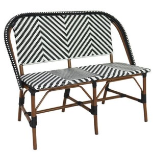 Toby-I Terrace Bench – Bamboo/Black-White