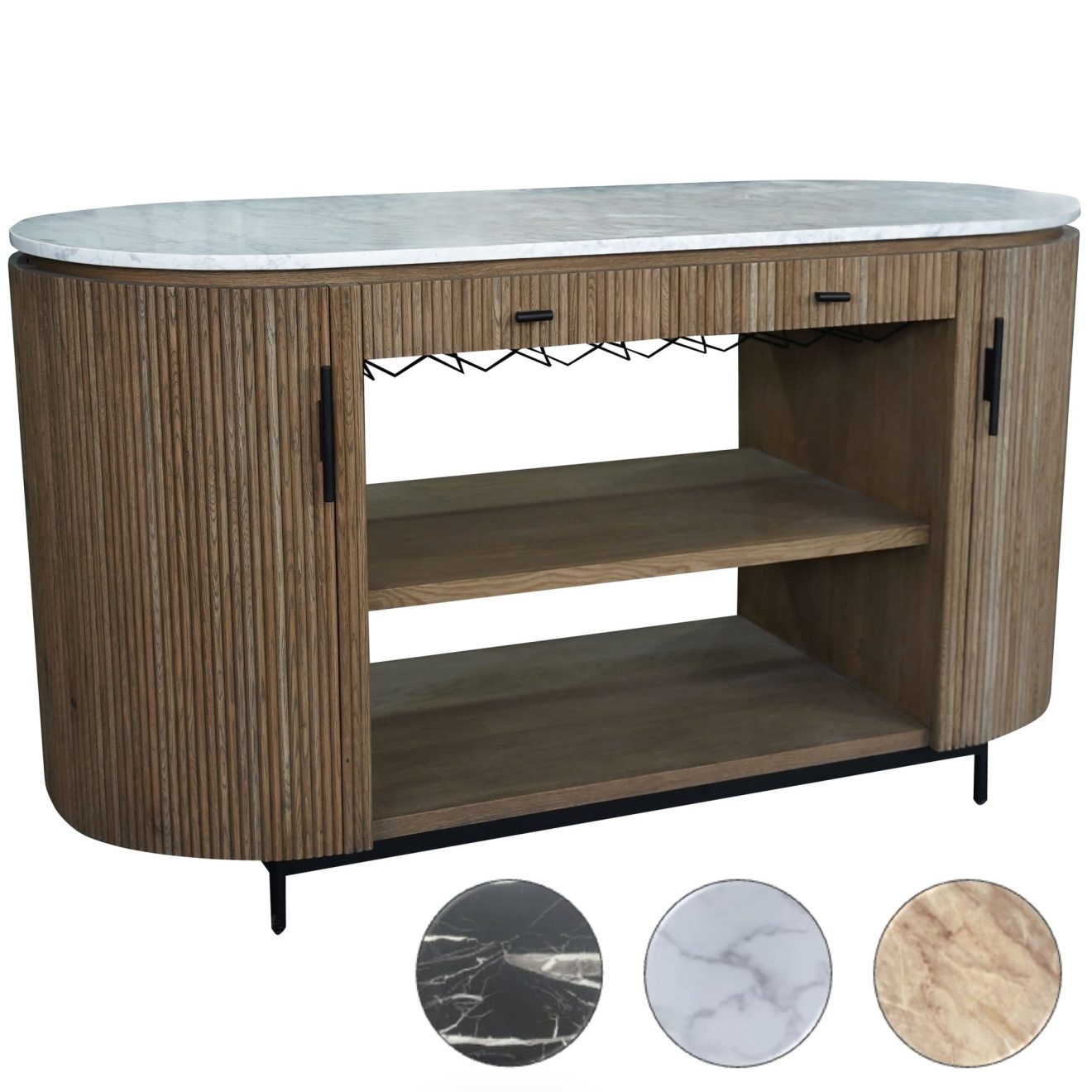 95100040 Moretti Buffetkast Wit Marmer Bladen 1hr