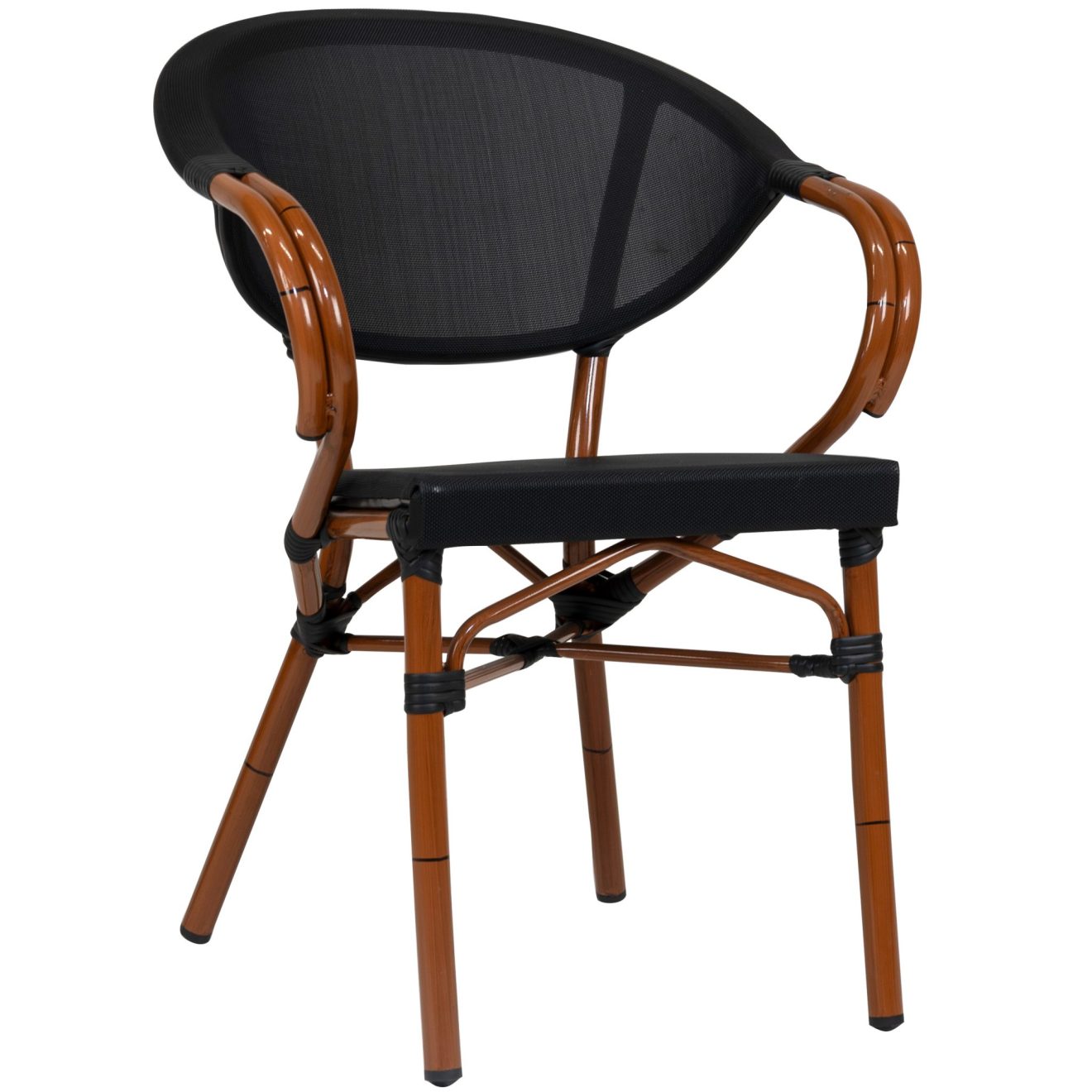 96910606 Terrasstoel Marino Bamboo Zwart 1hr
