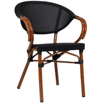 96910606 Terrasstoel Marino Bamboo Zwart 1hr