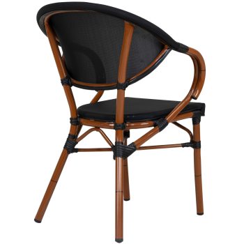 96910606 Terrasstoel Marino Bamboo Zwart 4hr