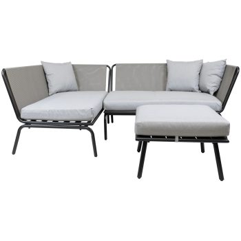 96916220 Maudi Loungeset Antraciet+planthouder Nowa 3hr