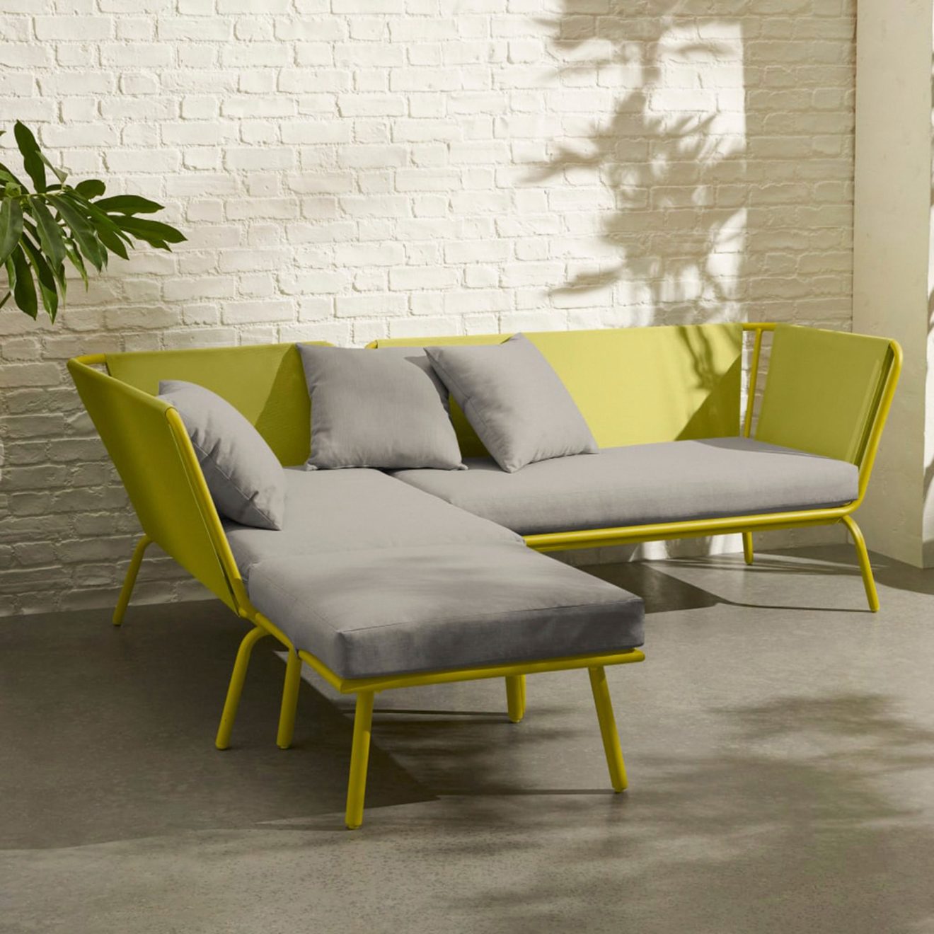 96916230 Maudi Loungeset Geel+planthouder Geel 6hr