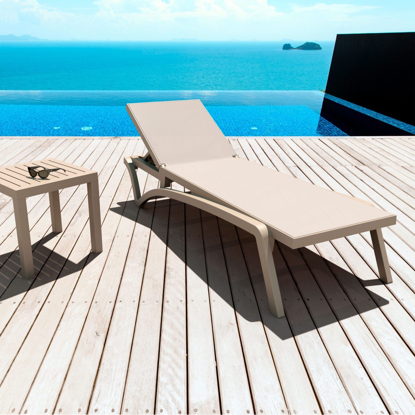 96916280 Pacific Sunlounger Taupe Taupe 6hr