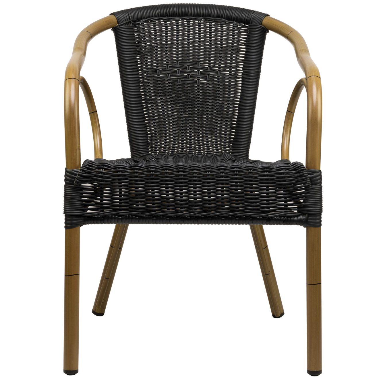 96906728 Terrasstoel Costa Bamboo Zwart Rond 2hr