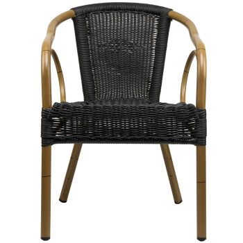 96906728 Terrasstoel Costa Bamboo Zwart Rond 2hr