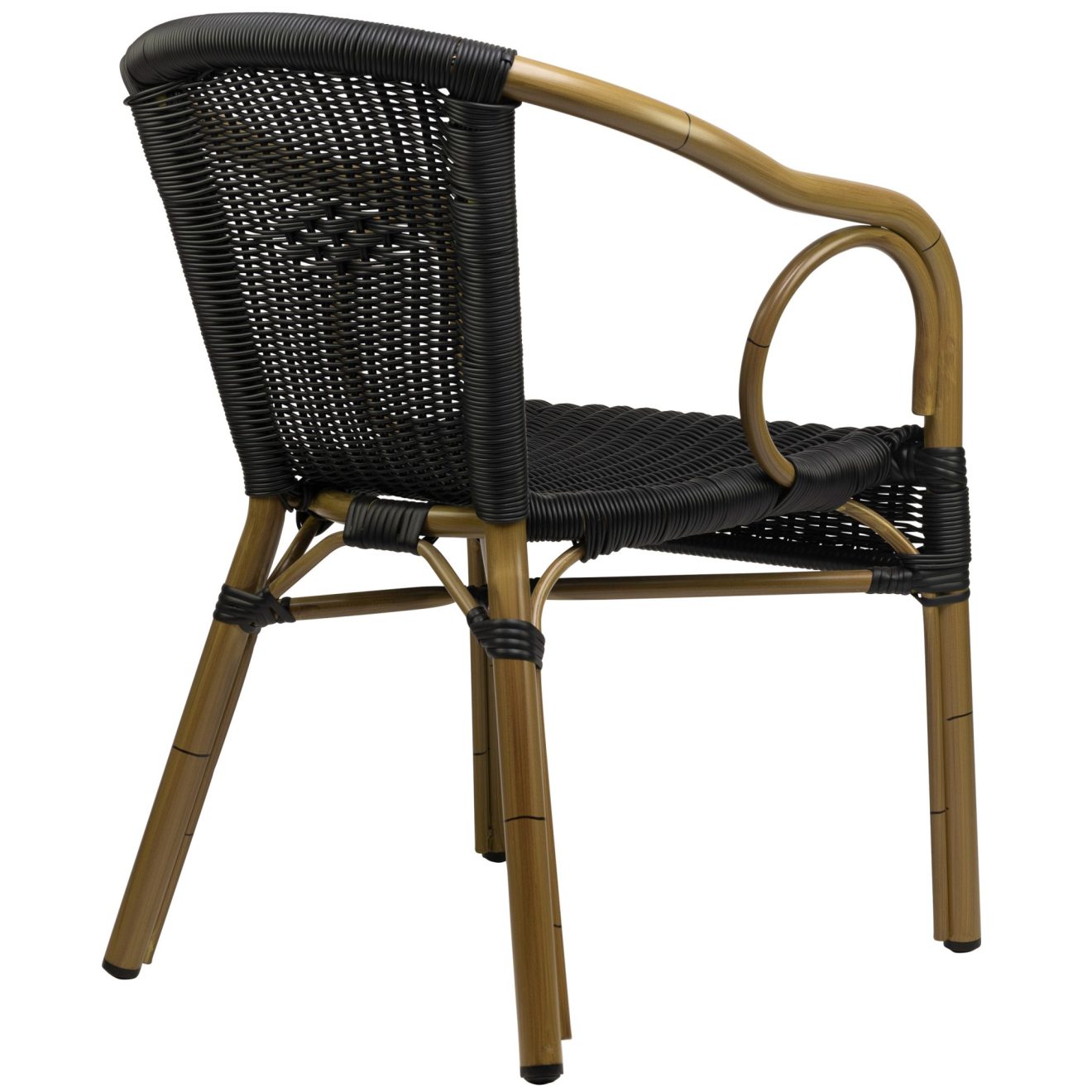 96906728 Terrasstoel Costa Bamboo Zwart Rond 4hr