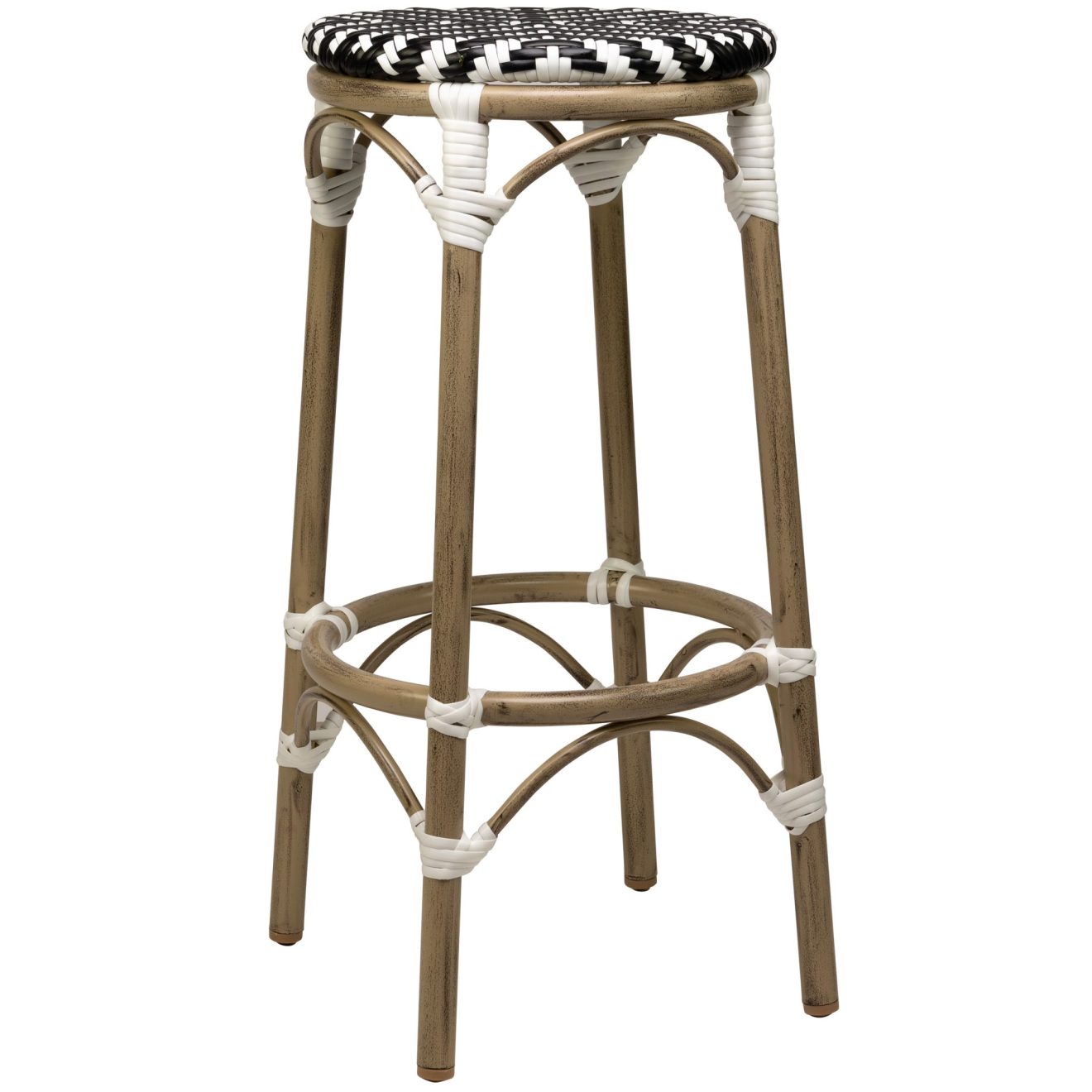 96915930 Barkruk Todd Bamboo Zwart Bruin 1hr