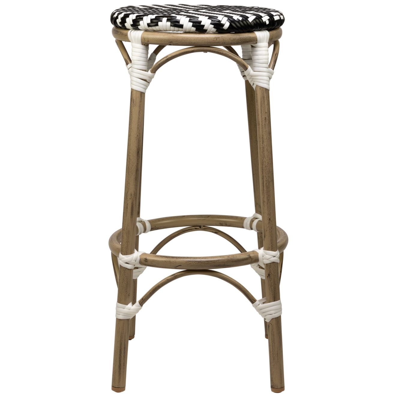 96915930 Barkruk Todd Bamboo Zwart Bruin 2hr