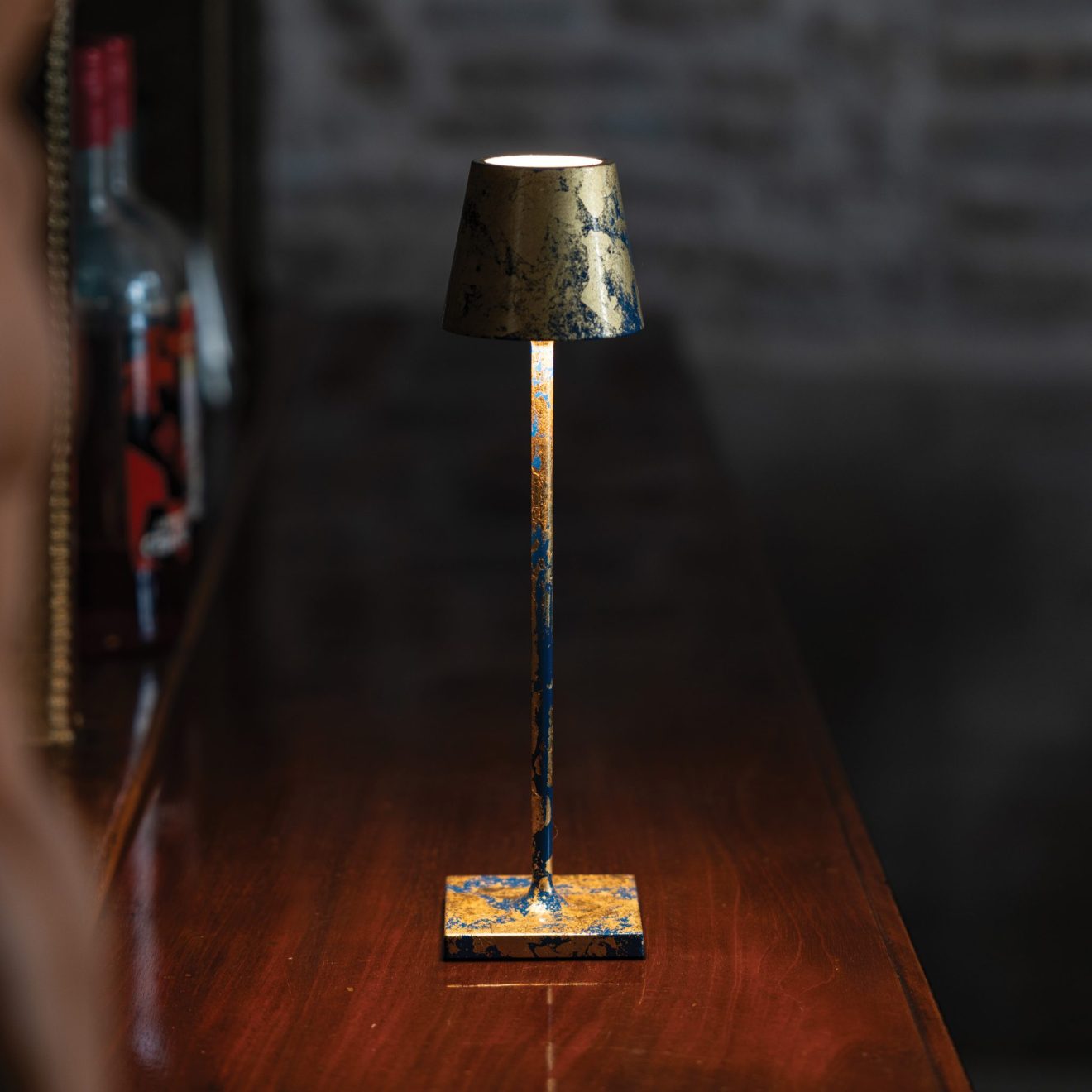 97114610 Tafellamp Poldina Micro Goud Blauw 8hr