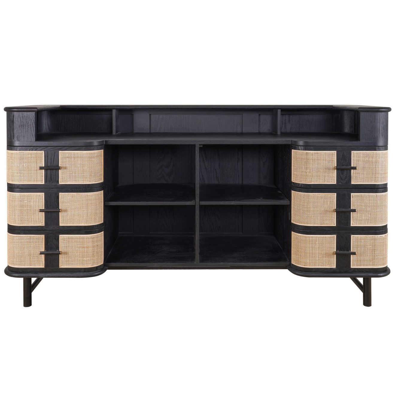 95100070 Massimo Buffetkast Zwart Eiken 4hr