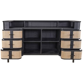 95100070 Massimo Buffetkast Zwart Eiken 5hr