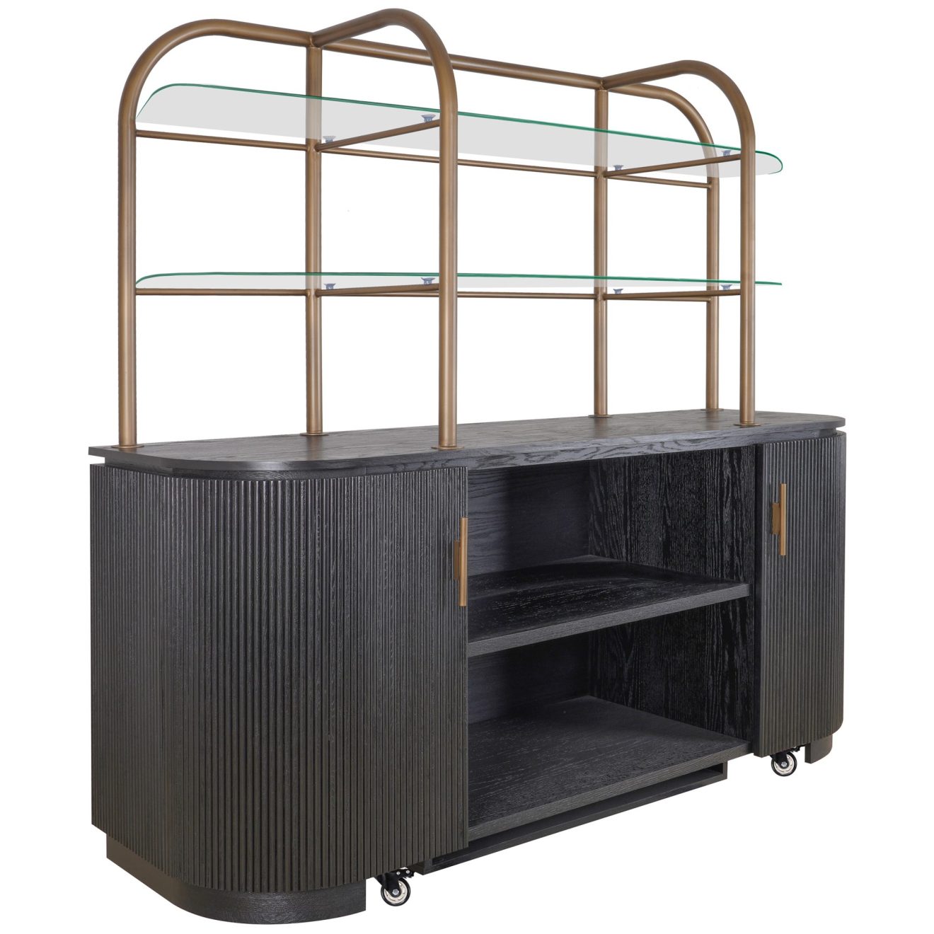 95200030 Salerno Wandkast Zwart Eiken 1hr