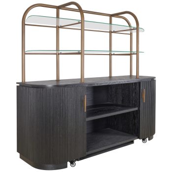 95200030 Salerno Wandkast Zwart Eiken 1hr