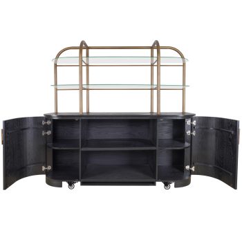 95200030 Salerno Wandkast Zwart Eiken 5hr