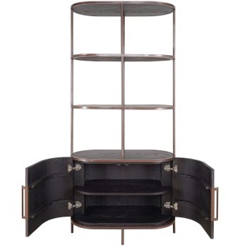 95200040 Positano Wandkast Zwart Eiken 5hr