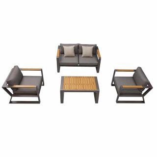 Exee 2.0 Lounge Set - Black | 2-seater