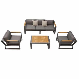 Exee 2.0 Lounge Set - Black | 3-seater