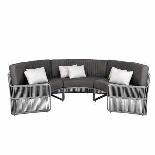 Terrace Bench Roma Round Small - Black