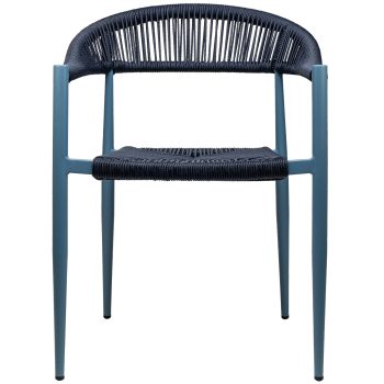 96917370 Terrasstoel Jonah Met Arm Blauw Navy 2hr