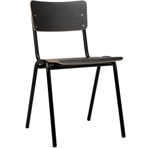 96000730 Stoel Skool Hout Zwart 1hr