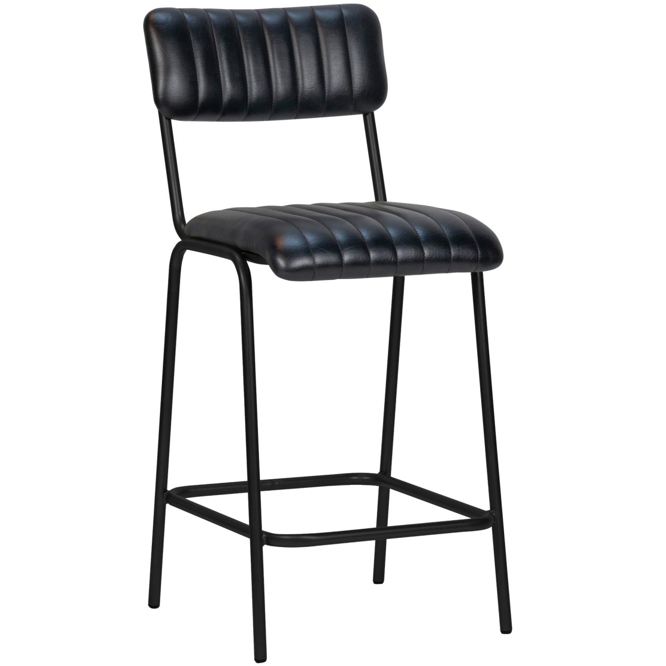 96206500 Barkruk Jenson Zwart Zwart Frame Halfhoog 1hr