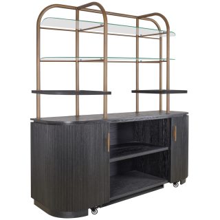 95200030 Salerno Wandkast Zwart Eiken 1.1hr