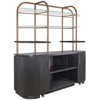 95200030 Salerno Wandkast Zwart Eiken 1.1hr