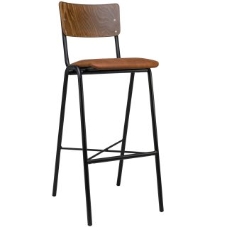 96206380 Skool Barkruk Cognac Hout 1hr