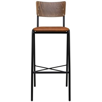 96206380 Skool Barkruk Cognac Hout 2hr