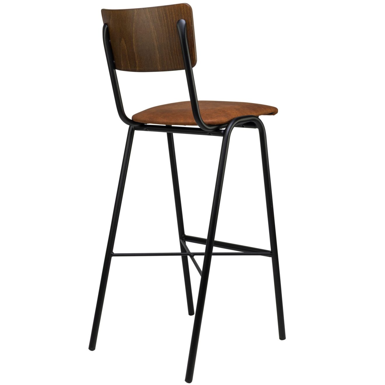 96206380 Skool Barkruk Cognac Hout 4hr