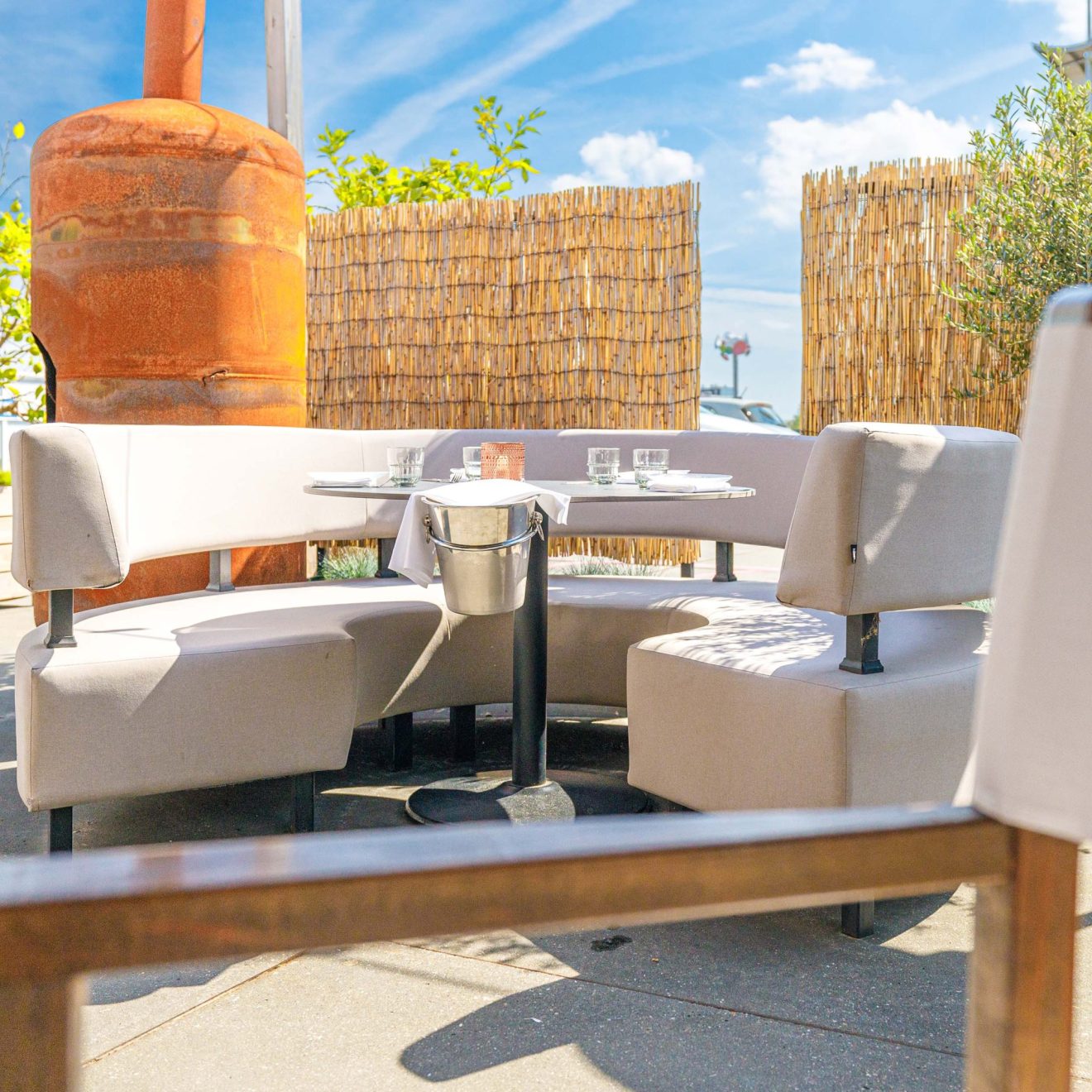 96914480 Ibiza Outdoorbank 3:4rond Taupe 6hr