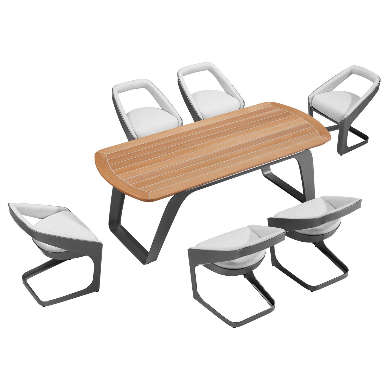 95405170 Onda Diningset Greywhite 1hr