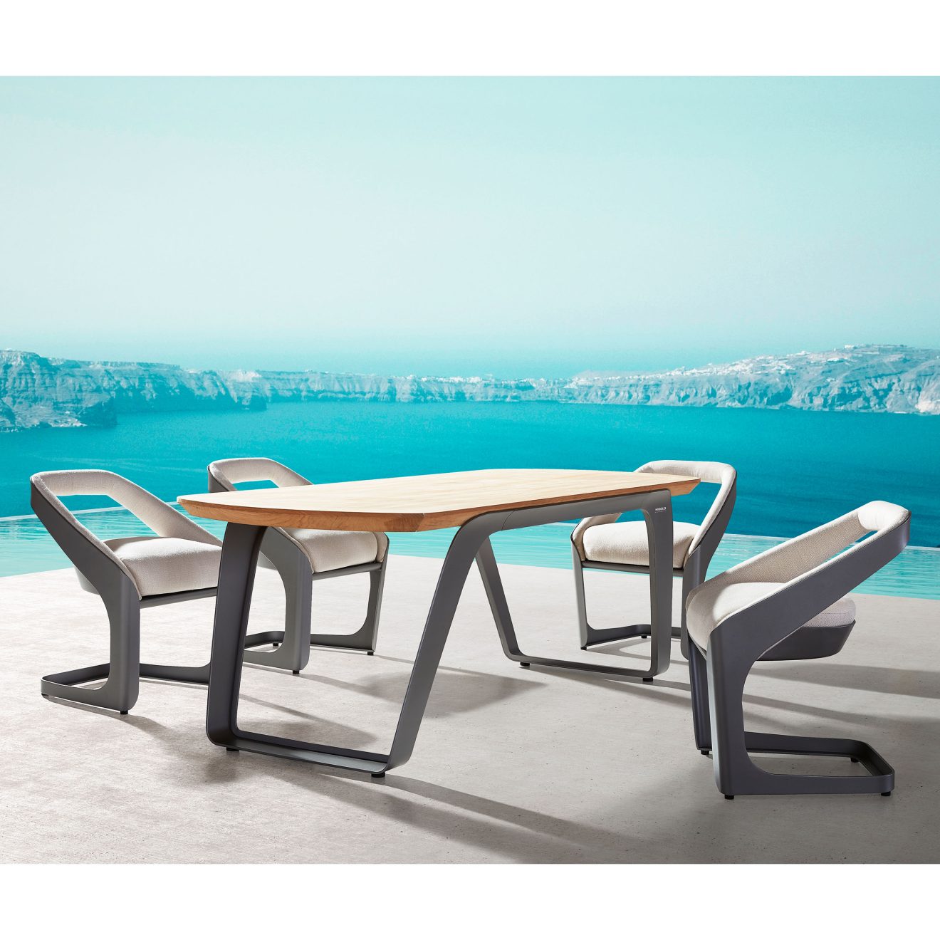95405170 Onda Diningset Greywhite 5hr