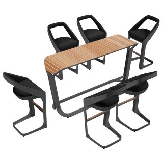 95408150 Onda Diningset Zwart 1hr