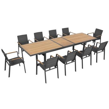 95411040 Nofi Diningset 11delig Zwart 1hr