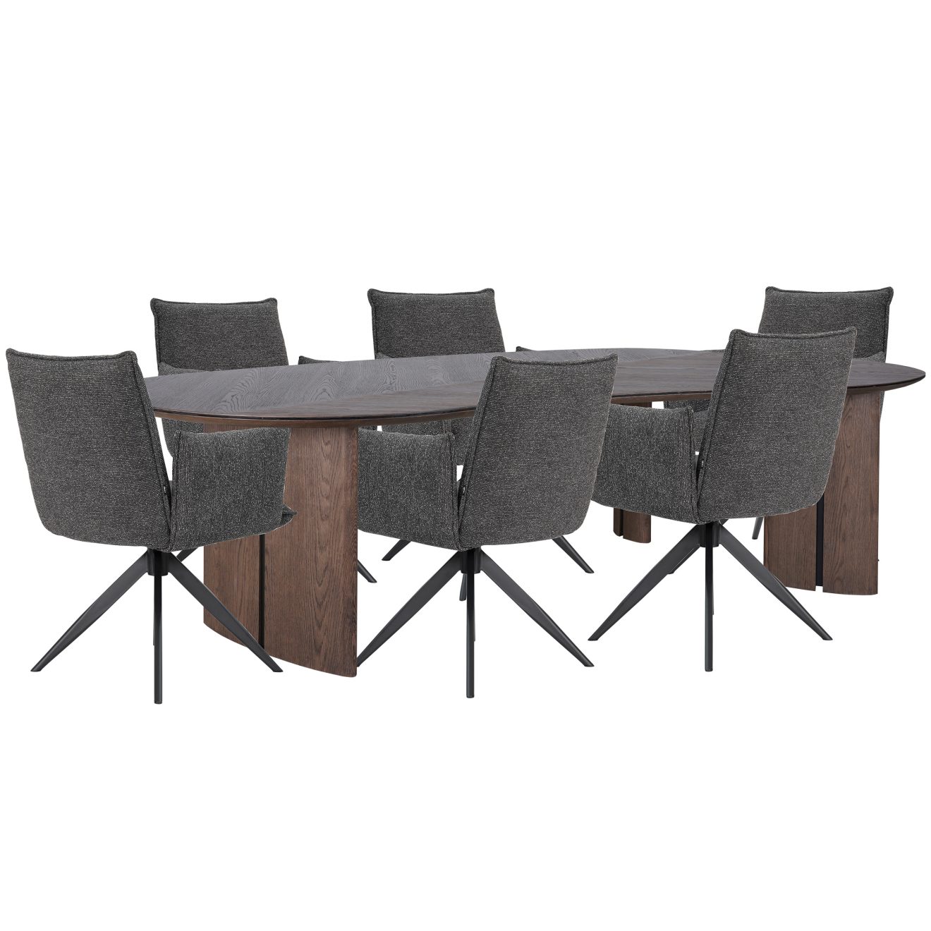 96412780 Avenue Eettafel 260cm Nella Armstoel Antraciet 1hr