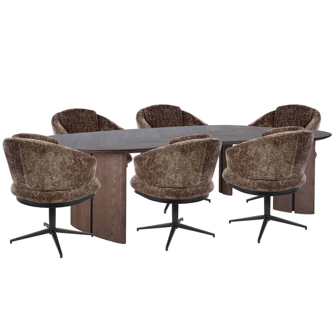 96412800 Avenue Eettafel 260cm Sierra Armstoel Bruin 1hr