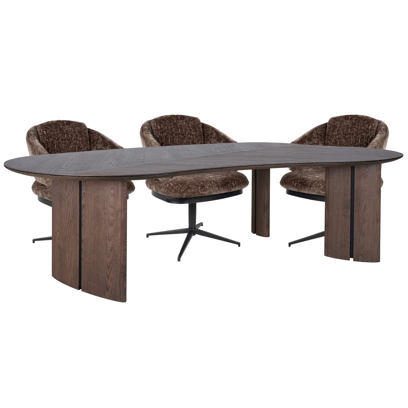 96412800 Avenue Eettafel 260cm Sierra Armstoel Bruin 2hr