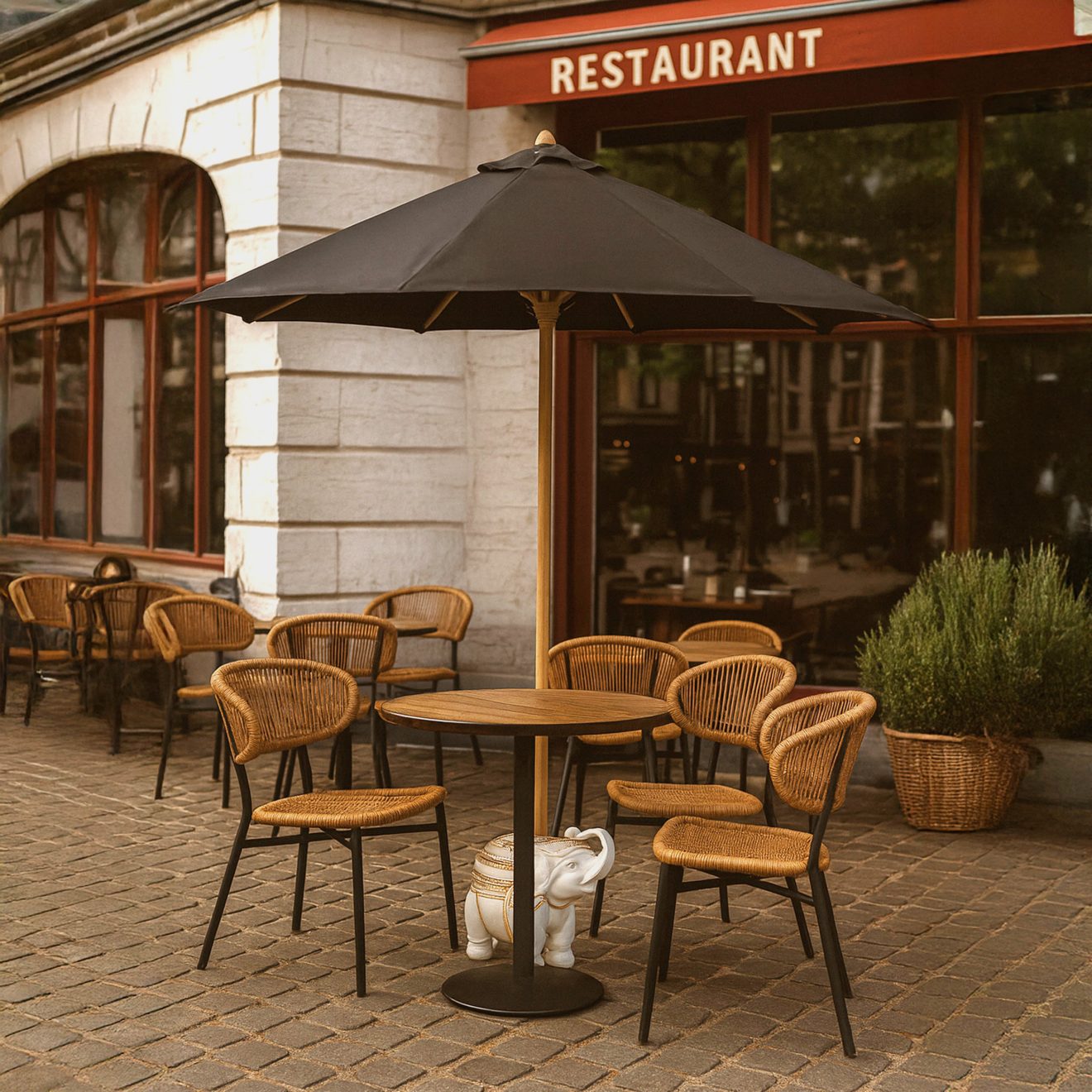 96918140 Borneo Parasol Ø3m Zwart 7.1hr