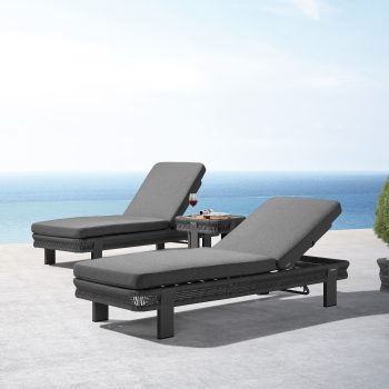 95414250 Borromeo Sunlounger Set Black 2hr