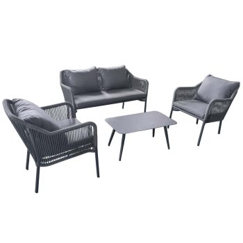 96919710 Baleric Lounge Set Charcoal Grey 1hr