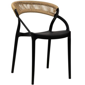 96919900 Riviera Terrasstoel Zwart Naturel 1hr