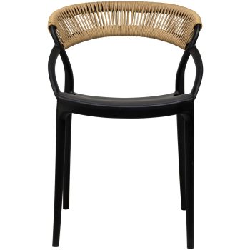 96919900 Riviera Terrasstoel Zwart Naturel 2hr