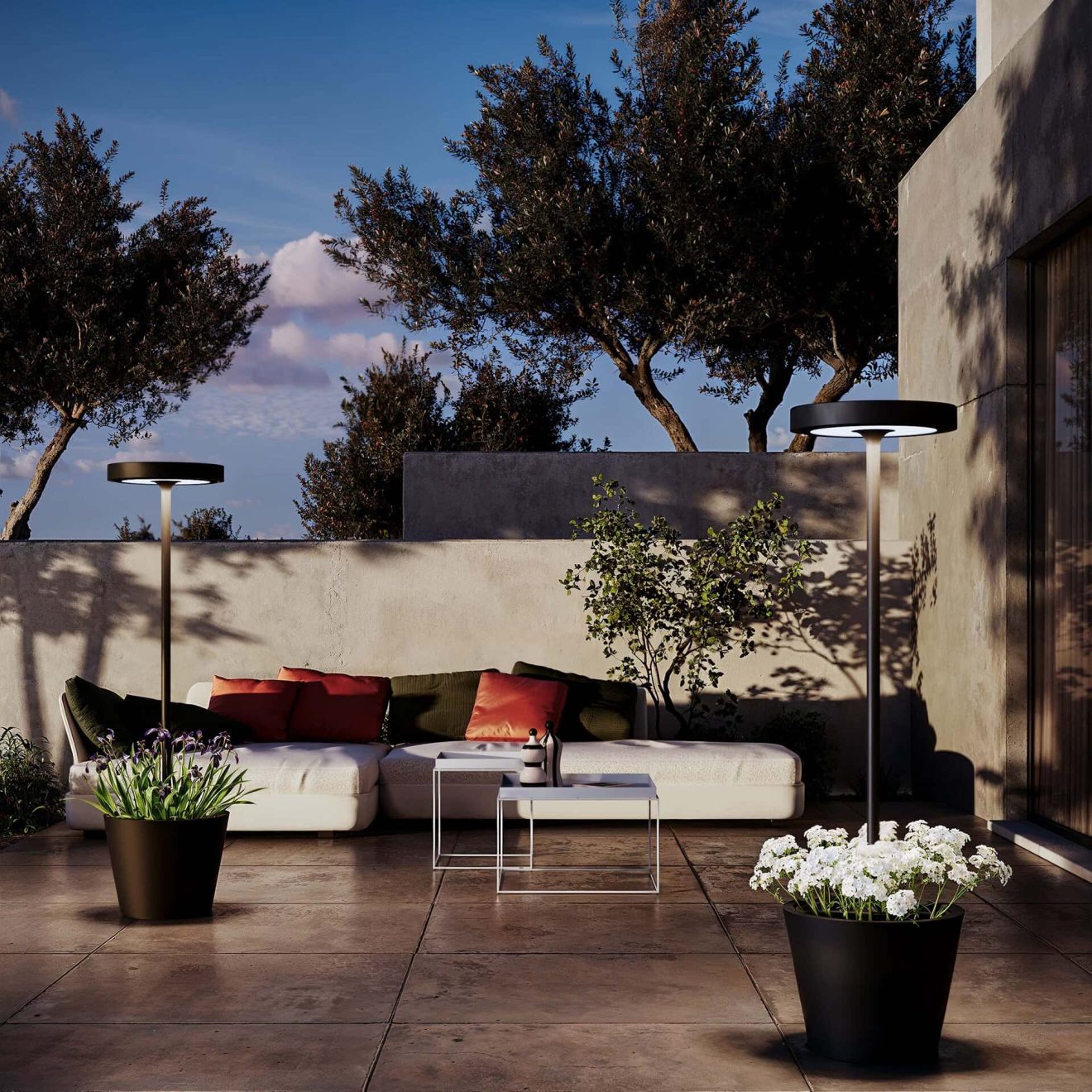 97116810 Poldina Vloerlamp Reverso Solar Bruin 2hr