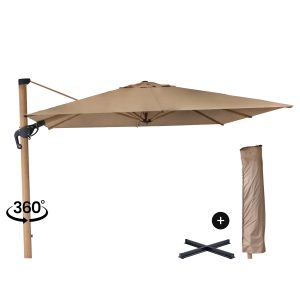 96920520 Parasol Eifel Woodlook Taupe 1