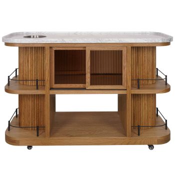 95100230 Valentino Trolley Natural Oak Epoxy Marb 2hr