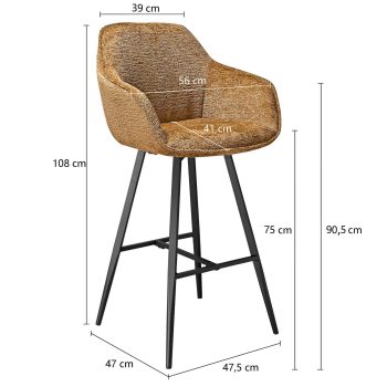 96205950 Ella Barkruk Cognac Afmeting