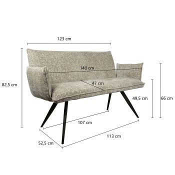 96518540 Nella Bank 140cm Shitake Afmeting