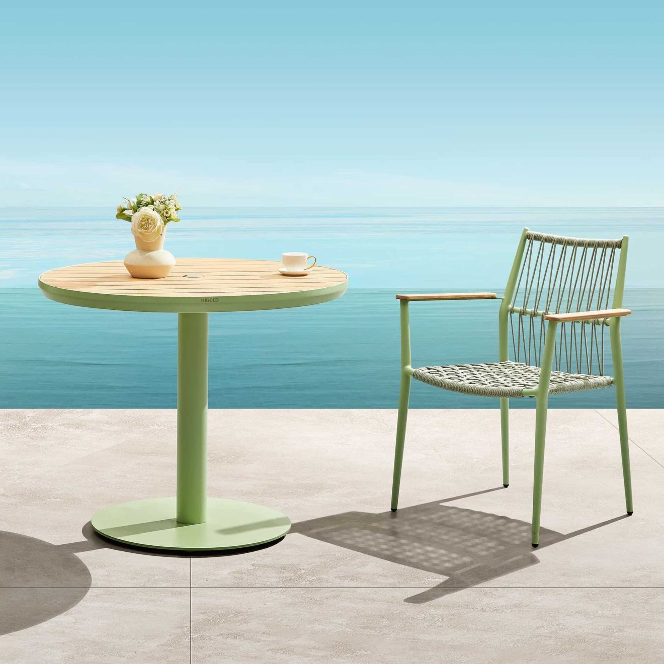 95417300 Bali Terrastafel Groen Sfeer